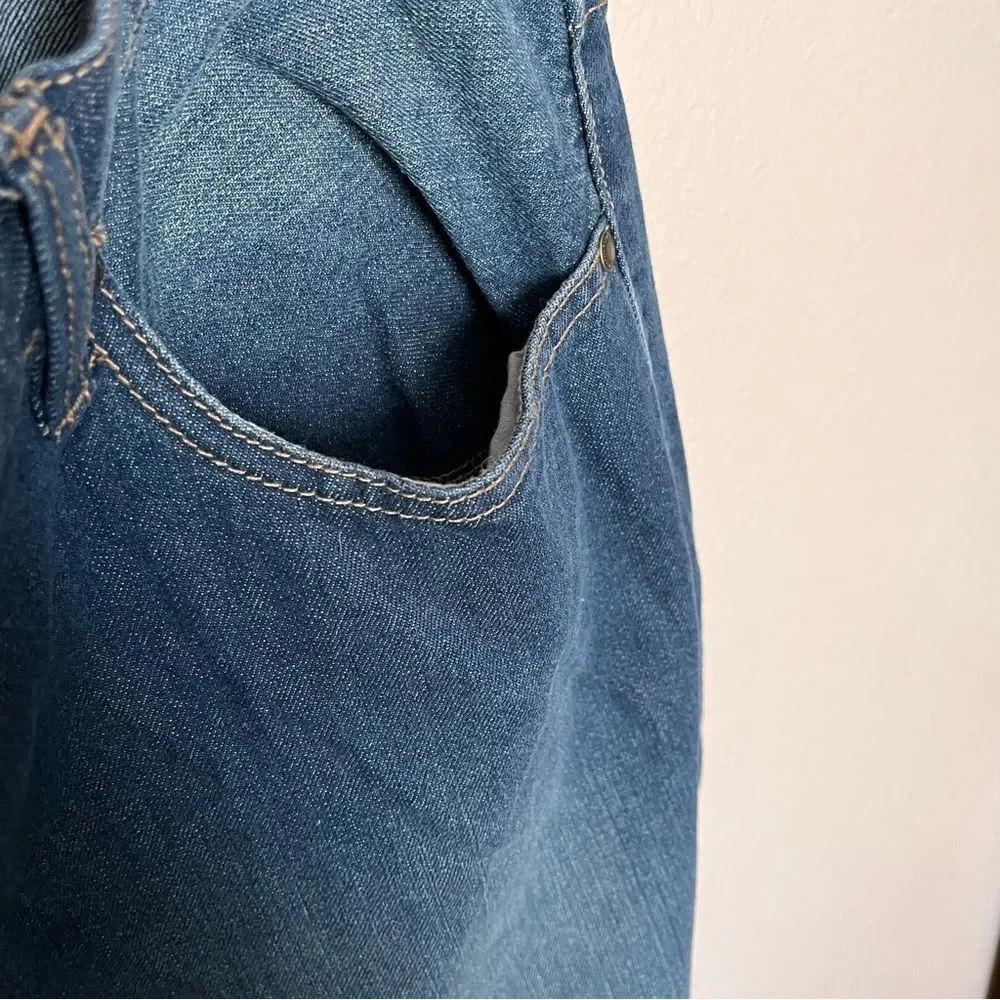 Ruff Hewn 100% Cotton Dark Wash Denim Blue Jeans Straight Leg Size 40